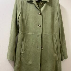 Joan Vass Olive Trench Coat